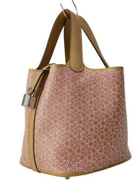 HERMES Picotin Lock PM Lucky Daisy - Chai Rose White Veau Swift U Handbag